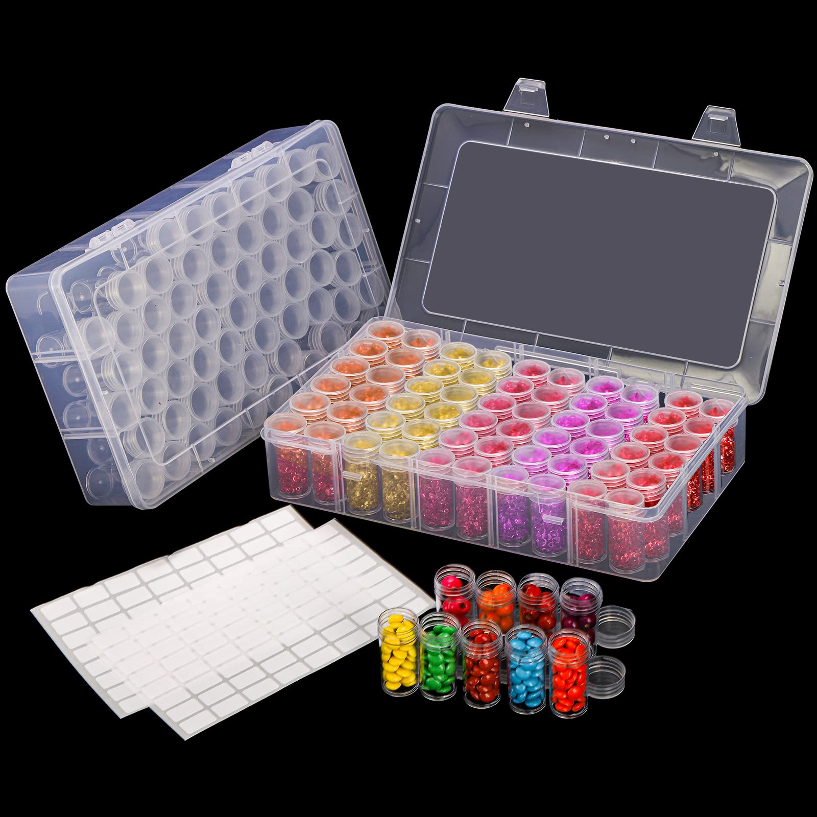 Tool Chest Cabinet - 1pc 24/30//38/60 スロットプラスチック収納ボックス、DIY ダイヤモンドペインティングツールビーズチャームジュエリーアクセサリーオーガナイザーボックス