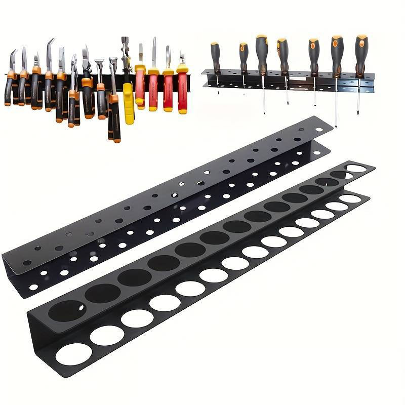 Workshop Tools Display - 壁掛けツールオーガナイザーラック メタルホルダー ドライバー、ペンチ、レンチ、ハードウェア収納ディスプレイ棚 ガレージ/作業場用