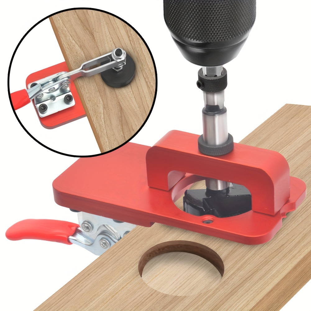 Dowel Jig Kit - 35 ミリメートル隠しヒンジ掘削ジグガイドヒンジ穴掘削ガイド大工木工ツール穴オープナーロケータードアキャビネット