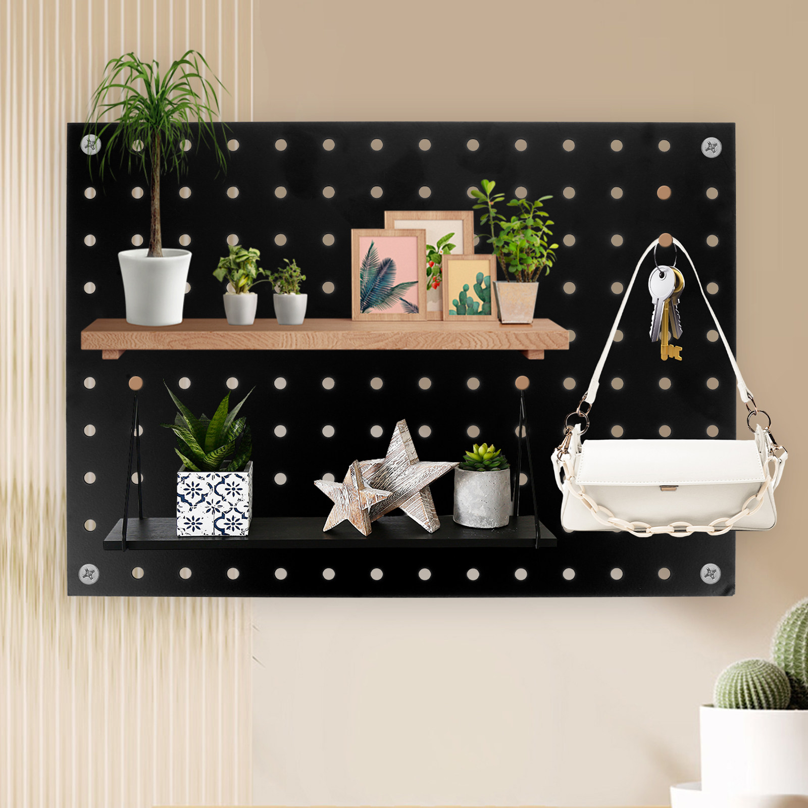 金属製ペグボードパネル、頑丈な壁掛けオーガナイザー、錆びにく - Workshop Tools Board のレビューと価格