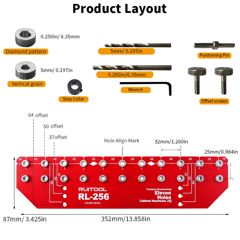 棚ピンジグ,収納バッグ,キャビネットガイド,棚取り付けツール - Dowel Jig Kit のレビューと価格