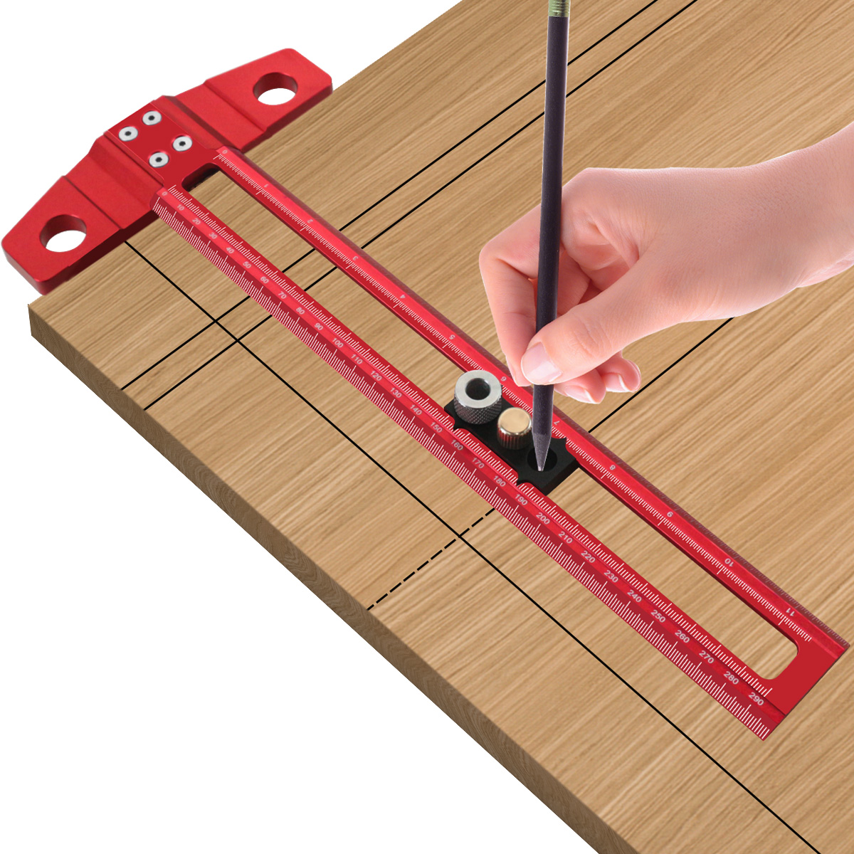 2 in 1木工用穴あけ位置決めTスクエア、アルミ製マーキン - Dowel Jig Kit のレビューと価格