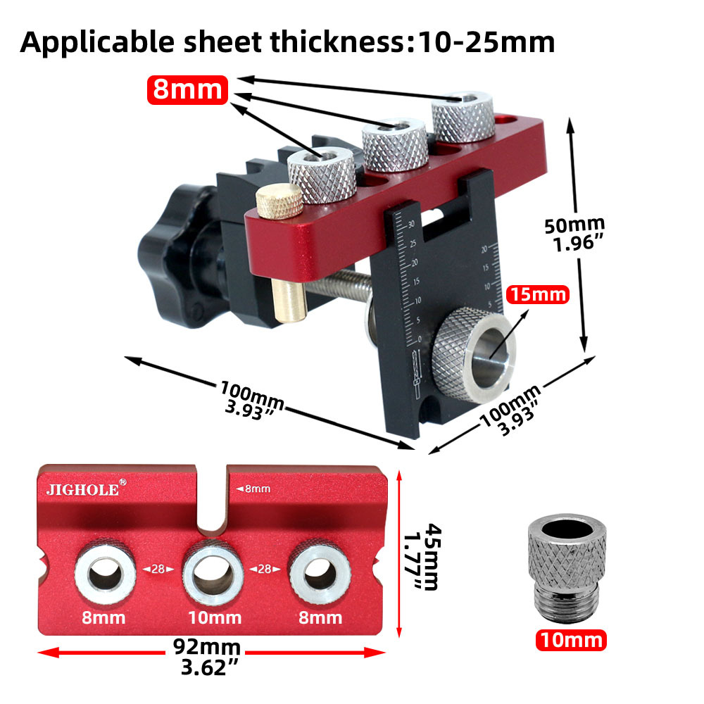 3 in 1万能ダボ＆ポケットホールジグ調整可能木工穴あけガ - Dowel Jig Kit のレビューと価格