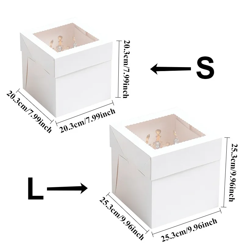 2/4/6 個の白いベーカリーボックス窓付き折りたたみケーキ - Tool Chest Cabinet のレビューと価格