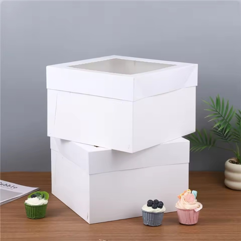 2/4/6 個の白いベーカリーボックス窓付き折りたたみケーキ - Tool Chest Cabinet のレビューと価格