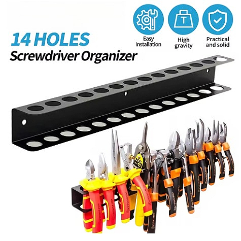 スチール製壁掛けドライバーレンチホルダー、ドライバー収納ラッ - Workshop Tools Display のレビューと価格