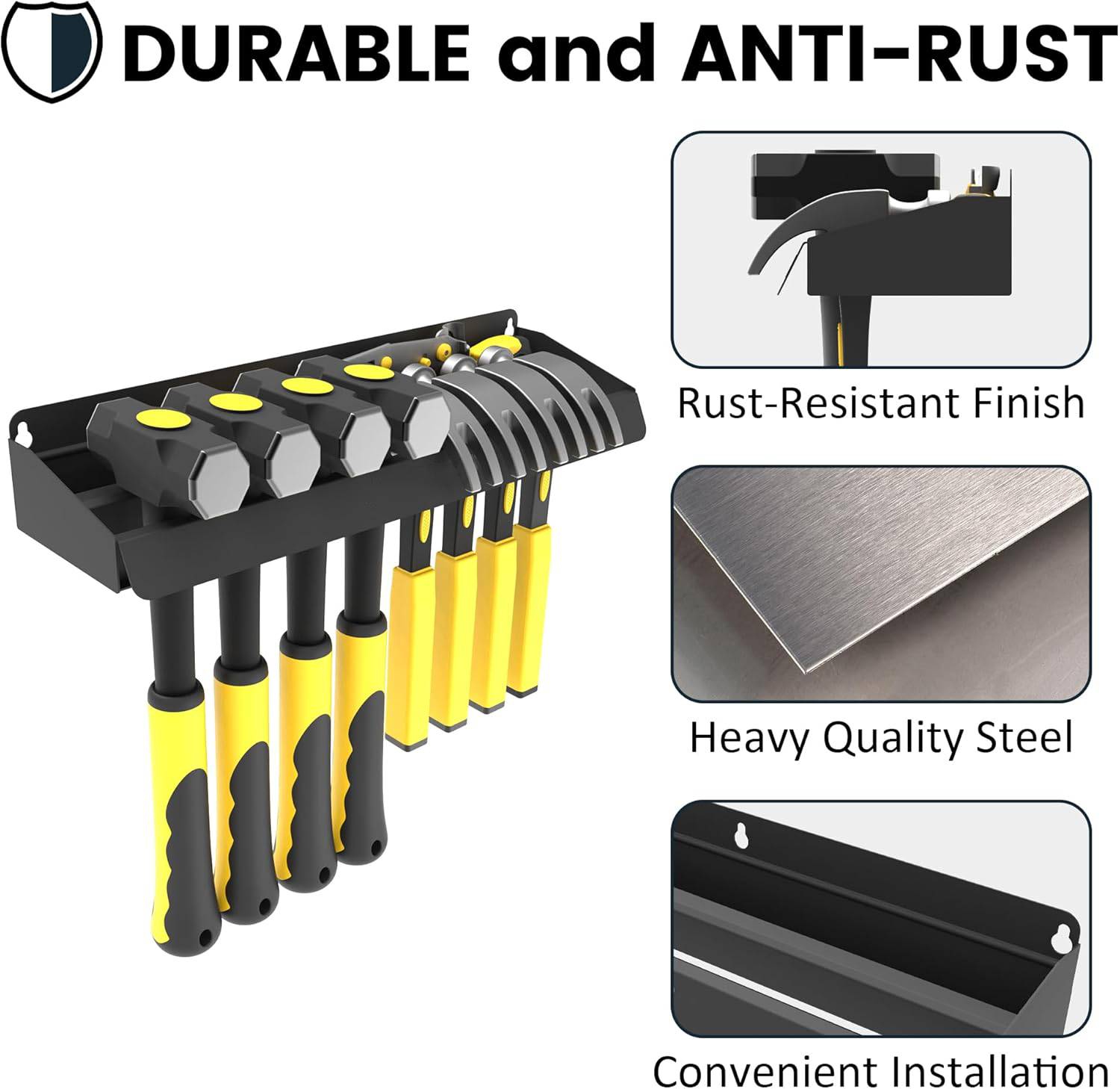 ハンマーホルダー、壁掛け収納ラックオーガナイザー、作業場、小 - Workshop Tools Hammer のレビューと価格