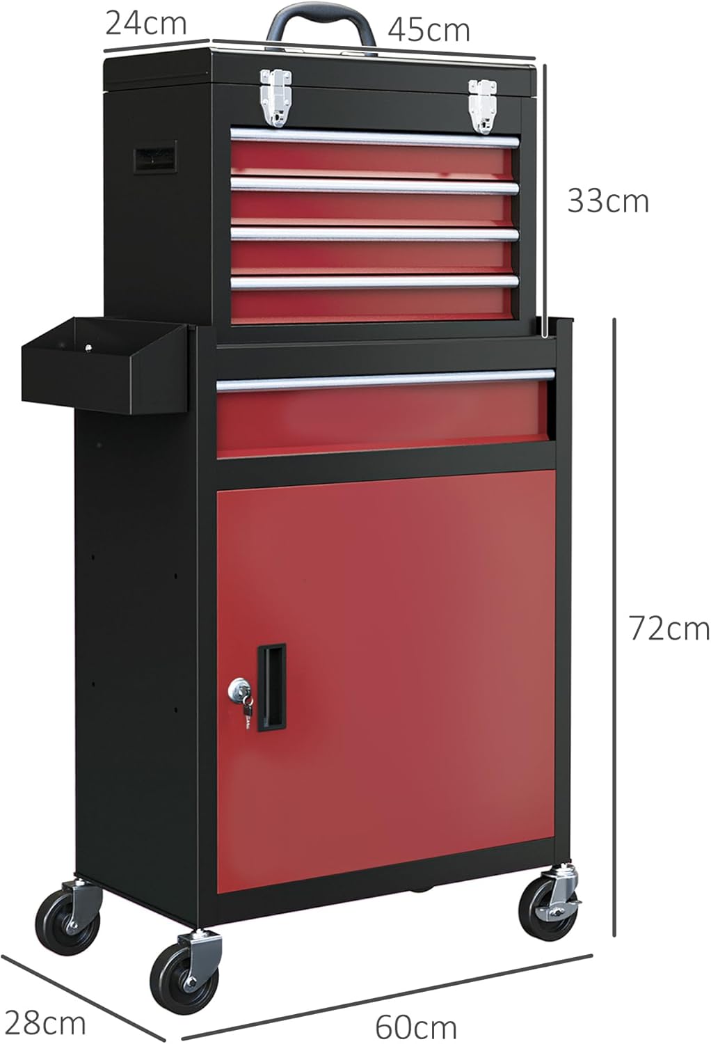 # ジンフェン製スチール製工具箱、5段引き出し、ロック付きキ - Tool Chest Cabinet のレビューと価格