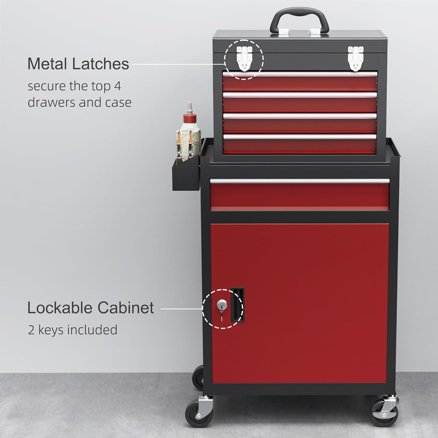 # ジンフェン製スチール製工具箱、5段引き出し、ロック付きキ - Tool Chest Cabinet のレビューと価格