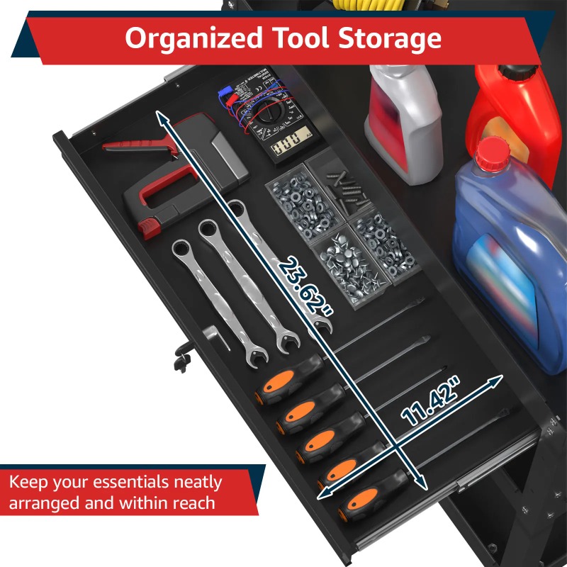 3段式ローリングツールカート、ヘビーデューティーユーティリテ - Workshop Garage Tools Manufacturer のレビューと価格