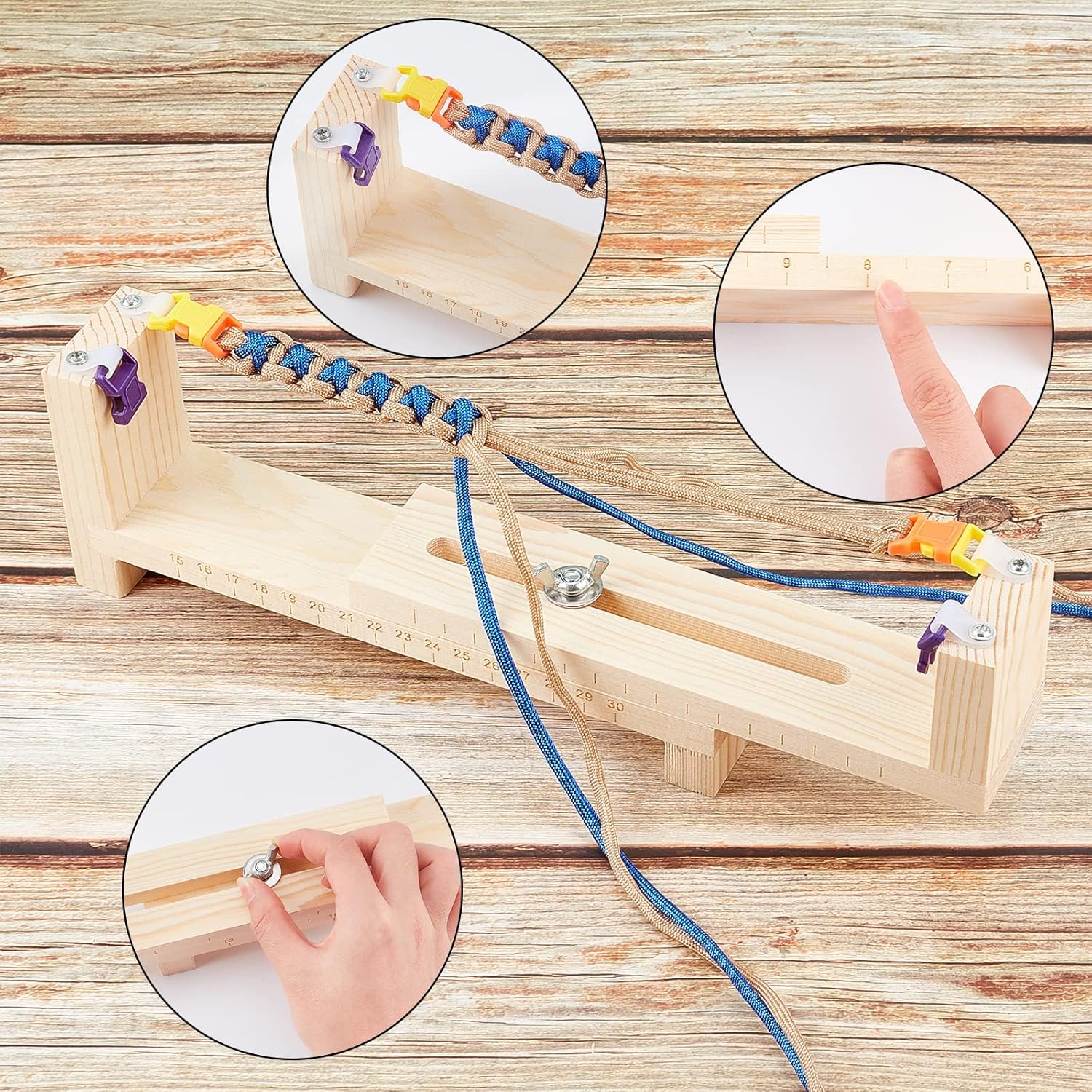 木製パラコードジグブレスレットメーカーキット、パラシュートコ - Dowel Jig Kit のレビューと価格
